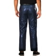 thumbnail image 3 of INSPIRE CHIC Men's Pants Metallic Sequin Dress Party Style Regular Fit Trousers 32 Dark Blue, 3 of 6