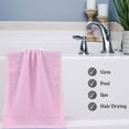 thumbnail image 3 of Hand towel set of 2 patterned cotton bathroom soft decorative towel for face wash - pink, 3 of 5