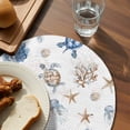 thumbnail image 4 of Round Placemats Sea Turtle Jellyfish 15 inch Set of 4 Table Mats for Dining Table Coral Starfish White Heat Resistant Non-Slip Kitchen & Home Decorative Place Mat Set, 4 of 8