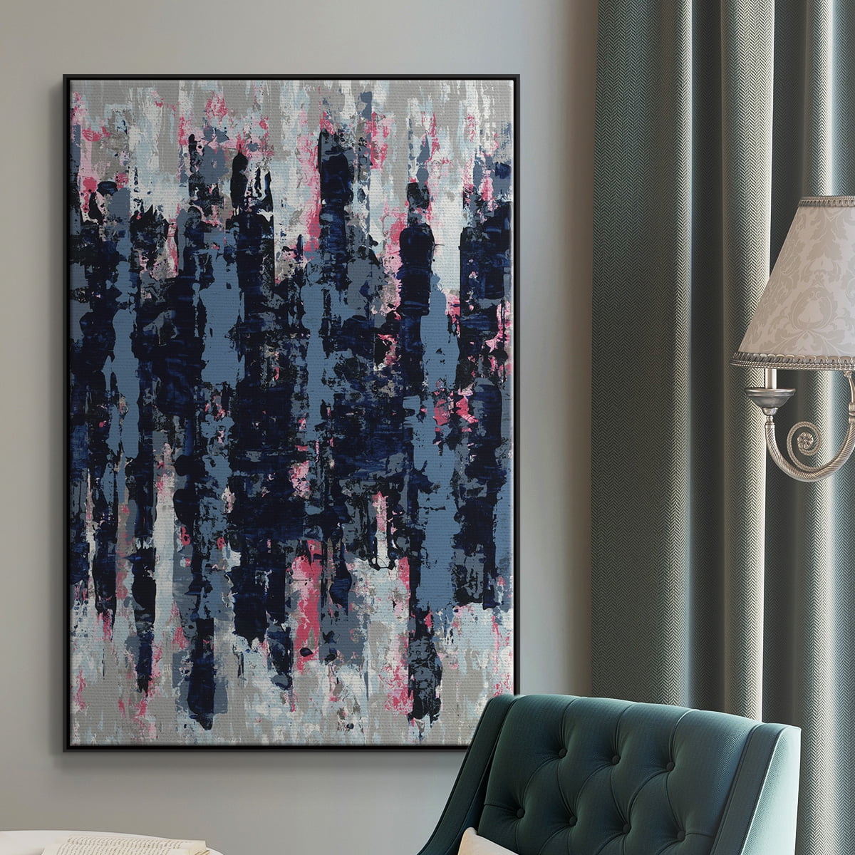 Veiled Heat Framed Premium Gallery Wrapped Canvas - Ready to Hang - 27 x 41 - Black Floating Frame