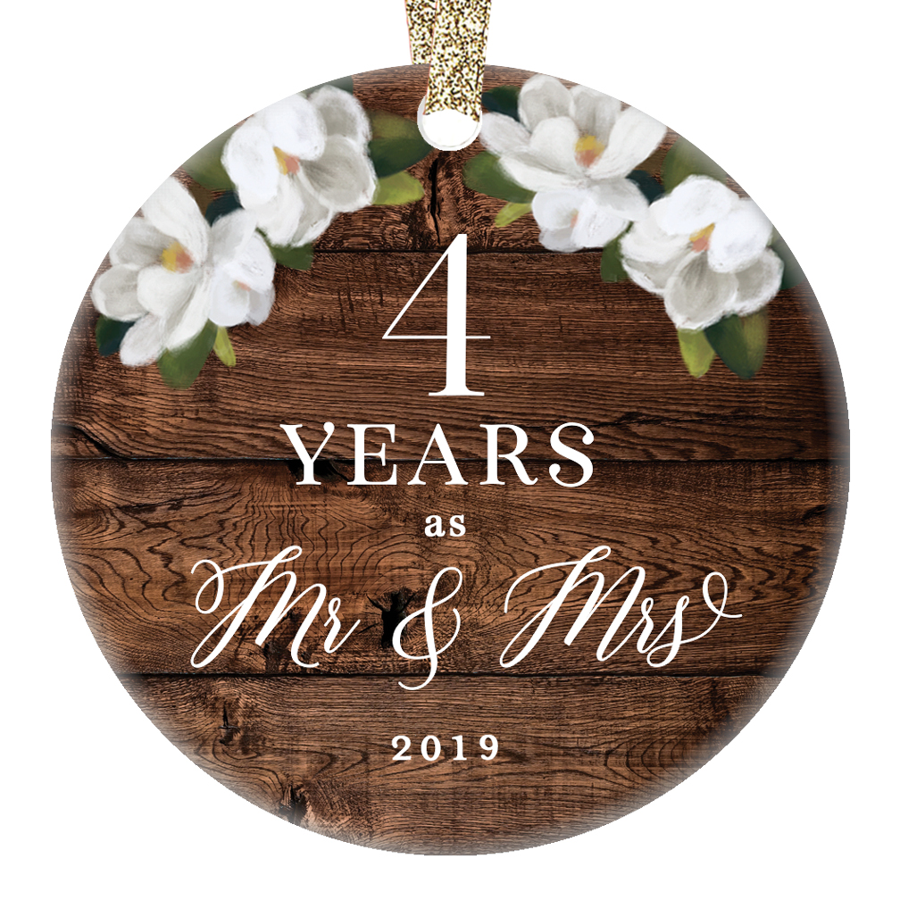 2019 Mr Mrs Christmas Tree Ornament 4th Fourth Wedding