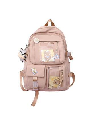 Freie Liebe Kawaii School Backpack for Girls Cute Aesthetic White