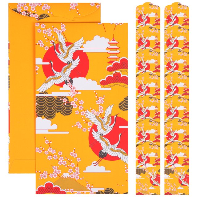 FELTECHELECTR 20 bolsas de dinero delicadas impresas, estilo japonés, sobres rojos únicos.