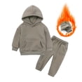 thumbnail image 3 of Auroural Toddler Boys Clothes 18-24M Toddler Kids Boys Fashion Cute Solid Color Soft Long Sleeve Top Boys Hoodie Sweatpants Suit, 3 of 6