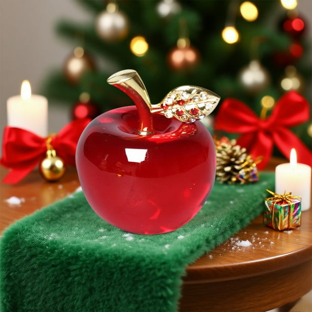 Christmas Crystal Apples Decoration Crystal Apples Christmas Eve Gift Apples Ornament Christmas Home Decor Collectible