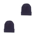 thumbnail image 2 of Sonducket Gorros Gorros Gorro de punto con puños Calentador Moda Hip Hop Sombreros Bonnet Regalos para el cabello Otoño Invierno Esquí azul marino azul marino 2piezas Sonducket CBP300369, 2 of 6