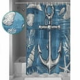 thumbnail image 3 of Small Stall Shower Curtain 36x78 Inch Narrow Half Size Blue Nautical Anchor Bath Curtains Bathroom Decor Summer Coastal Ocean Coral Waterproof Fabric Shower Curtain Set with Hooks 36 Inch, 3 of 6