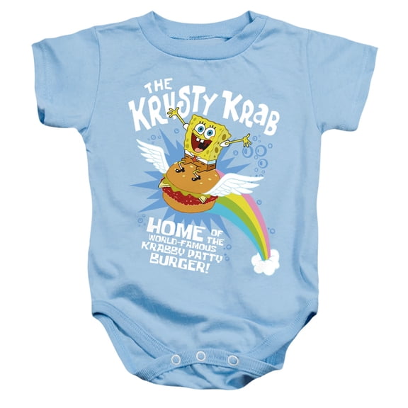 Spongebob Burger Rider Unisex Infant Snap Suit for Baby (12 Months) Light Blue