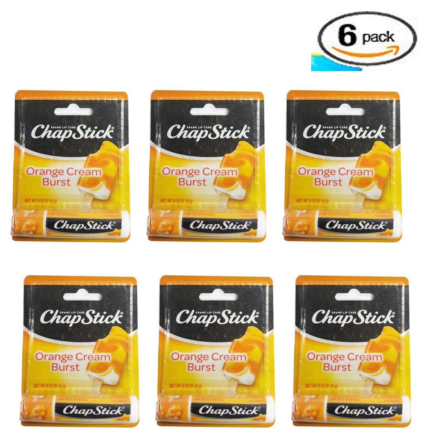 Chapstick Orange Cream Burst 0.15 Oz Limited Edition (Pack of 6