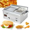Commercial Gas Griddle Flat Top Grill Deep Fryer Combo Hot Plate Stainless