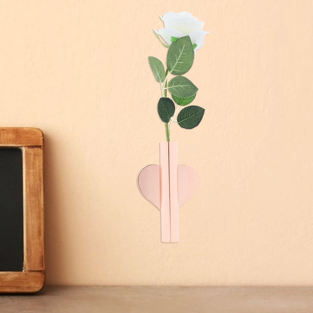 SOPOTUTU 2Ud Jarrones Colgantes Metálicos Oro Rosa Mural Creativa Para Flores