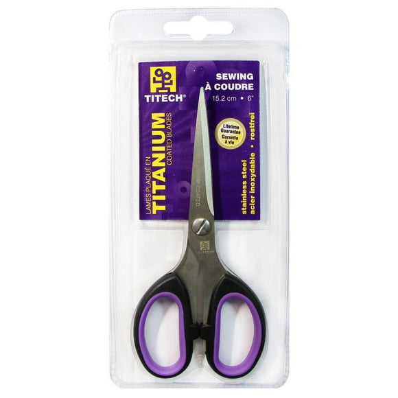 TITECH Sewing Scissors with Titanium Finish, 6″ (15.2 cm), 6"