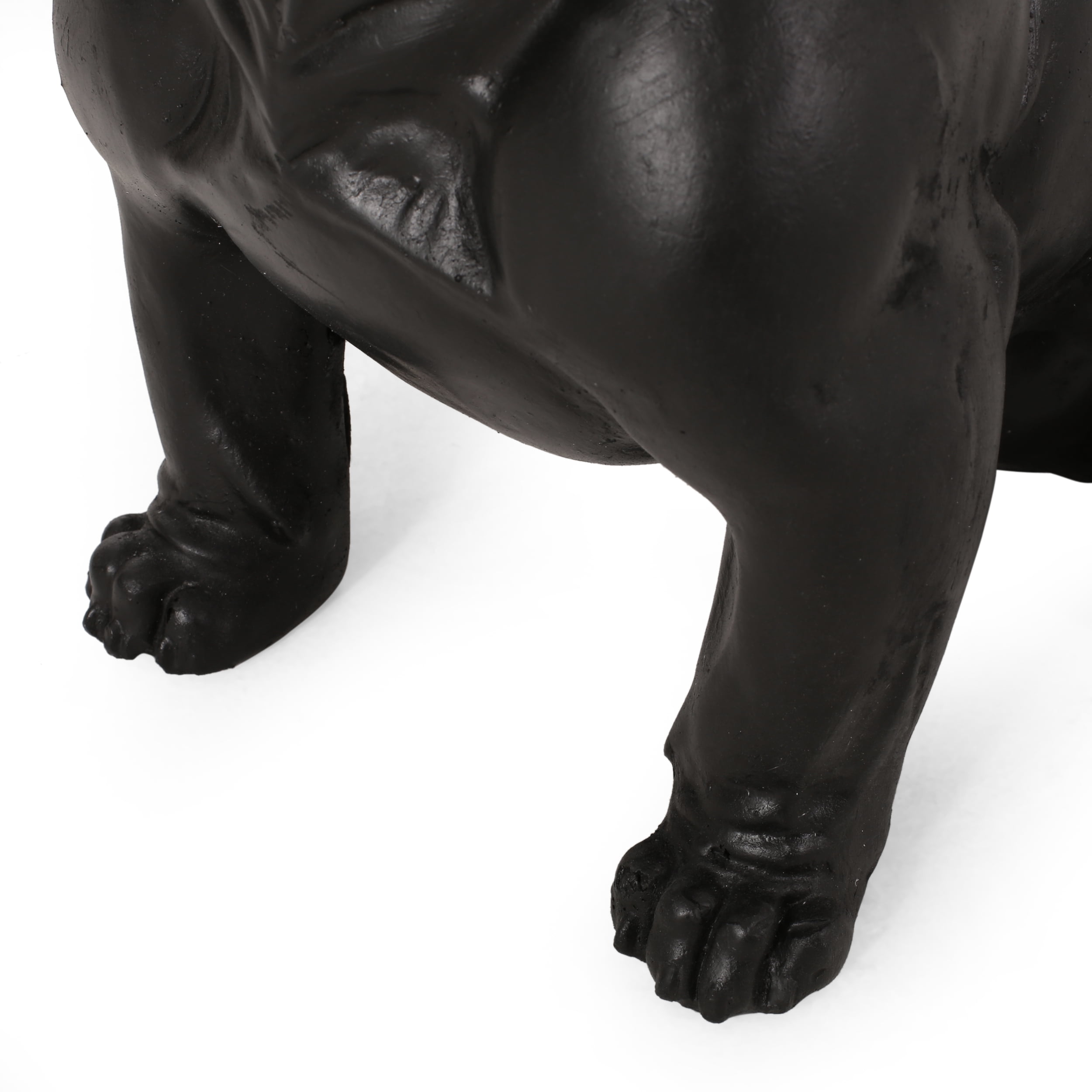 Noble House Delamore Outdoor French Bulldog Garden Statue in Matte Black