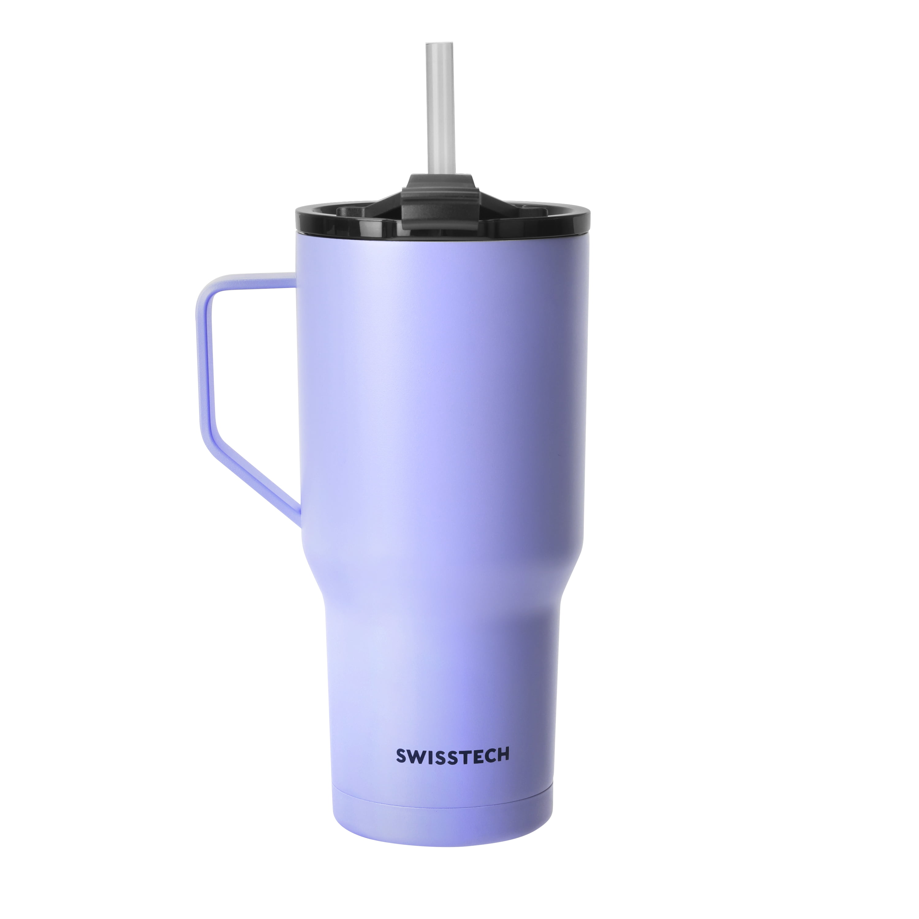 Swiss Tech Becher 30 oz Stainless Steel Water Bottle with Handle, Leak-Proof Lid, Myrtle Purple