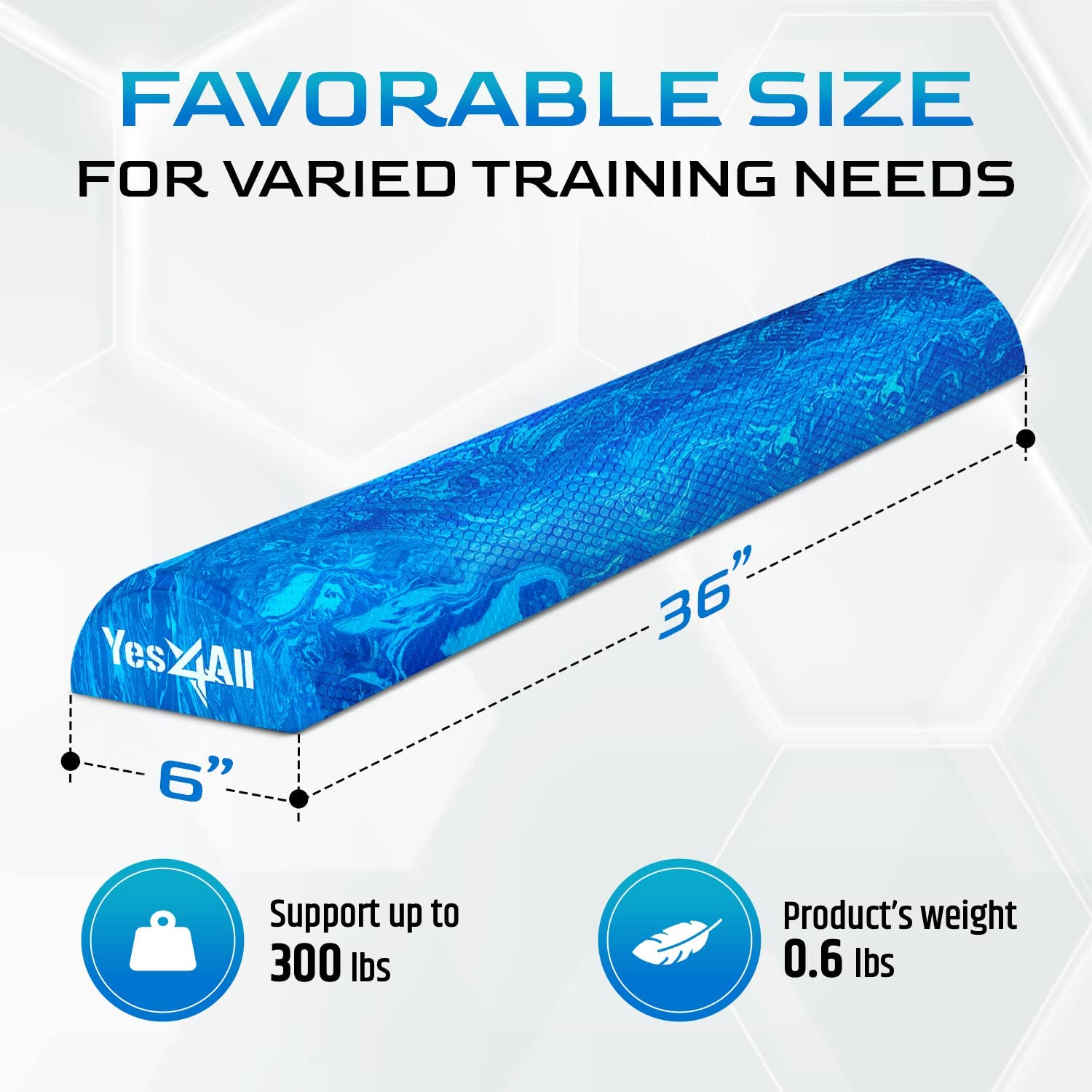 Yes4All Half Roller EVA - Blue - 36 inch