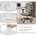 thumbnail image 3 of SCRAWLGOD Fur Cow Print Brown Universal Computer Chair Slipcover with Arm Protector Anti-Dust Rotating Chair Cover Crease Resistant Gaming Chair Covers, Set of 4, 3 of 7