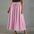 thumbnail image 2 of ZToonmas Women's High Waist Gingham Maxi Skirt Drawstring Elastic Waist A-Line Flowy Skirt for Casual Summer Wear, 2 of 5