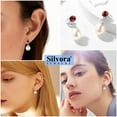 thumbnail image 5 of Silvora Freshwater Cultured Pearl Earrings for Women Sterling Silver Stud Earrings with January Birthstone for Sensitive Ears, 5 of 8