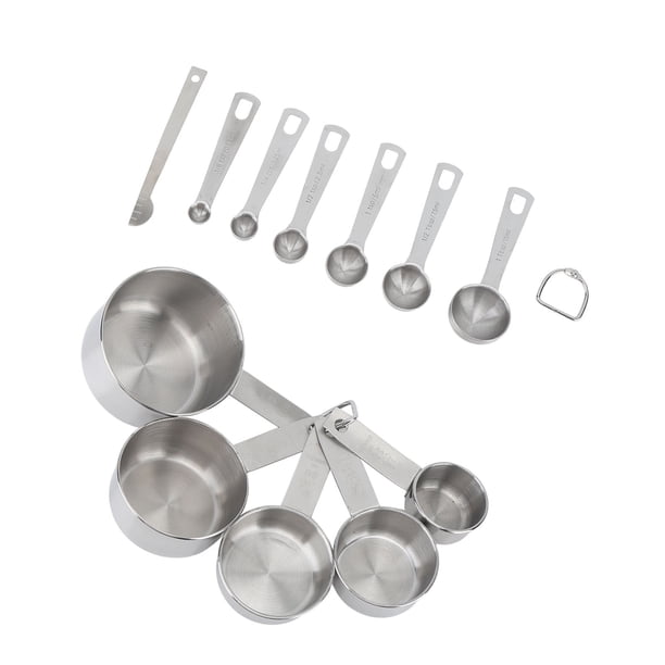 Juego De Tazas Medidoras, Escala Transparente, Juego De Cucharas Y Tazas Medidoras De 12 Piezas, Acero Inoxidable A Prueba De Herrumbre, Duradero Para Cocina