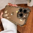 thumbnail image 2 of Luxury Plating Shockproof Transparent Case For iPhone 16 Pro Max 15 Plus 14 13 12 11 XR XS X Hard Acrylic Back Soft Bumper Cover Green For iPhone 14Pro Max, 2 of 6