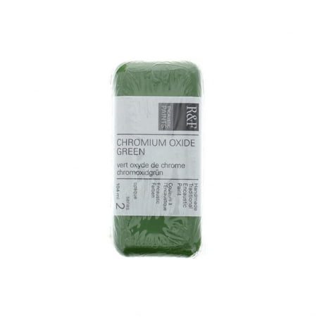 UPC: 0836943001251 | R&F Handmade Paints Encaustic Paint Cake 104ml Chromium Oxide Green