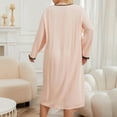 thumbnail image 4 of Aofany Plus Size Nightgowns for Women House Dress Long Sleeve Loungewear Solid Color Square Collar Nightgowns Sleepwear, 4 of 8