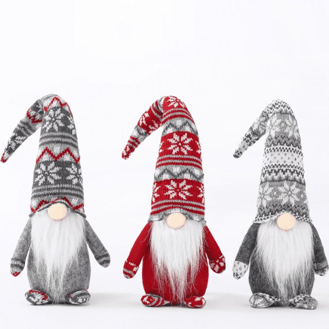 Productos decorativos navideños muñeca sin rostro muñeca, lana de estilo europeo y americano, decoración de ventana de anciano