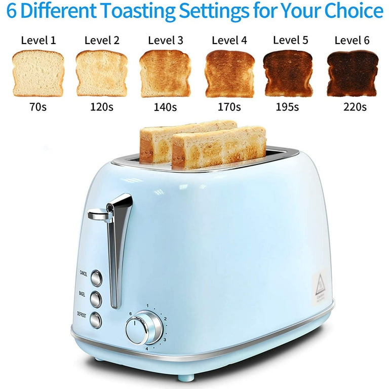 Longdeem Cordless Stainless Steel Kettle and 2-Slice Toaster Set with  Adjustable Browning Control - Modern Design, Pastel Blue