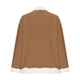 thumbnail image 5 of GILIGEGE Fleece Jacket Womens Lounge Cozy Warm Bed Jackets Cozy Warm Bed Pajama Tops for Home V Neck Button Down Fuzzy Cardigan with Pockets Sleepwear Long Sleeve Fall Winter Coats Brown S, 5 of 7