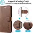 thumbnail image 5 of Case for Galaxy S21 Plus [6.7 inch], PU Leather Wallet Folio Flip Magnetic Buckle Slim Back Cover Built-in Card Holder Slot and Stand for Samsung Galaxy S21 Plus (Brown), 5 of 8