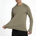 thumbnail image 4 of Men's Hooded UPF 50+ Sun Protection Long Sleeve Shirts Uv Protection Athletic Fishing Swimming Lightweight Hoodie with Hood Quick Dry T-Shirts Rash Guards@100, 4 of 6