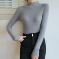 thumbnail image 3 of Chemises Décontractées à Manches Longues pour Femmes Ajustées Basiques Légères T-Shirts Unis, 3 of 5