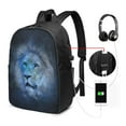 thumbnail image 3 of YFYANG 17" Laptop Backpack, Leo pattern Fashion Travel Work Backpack with USB and Headphone Cable Interface for Men and Women, 3 of 8