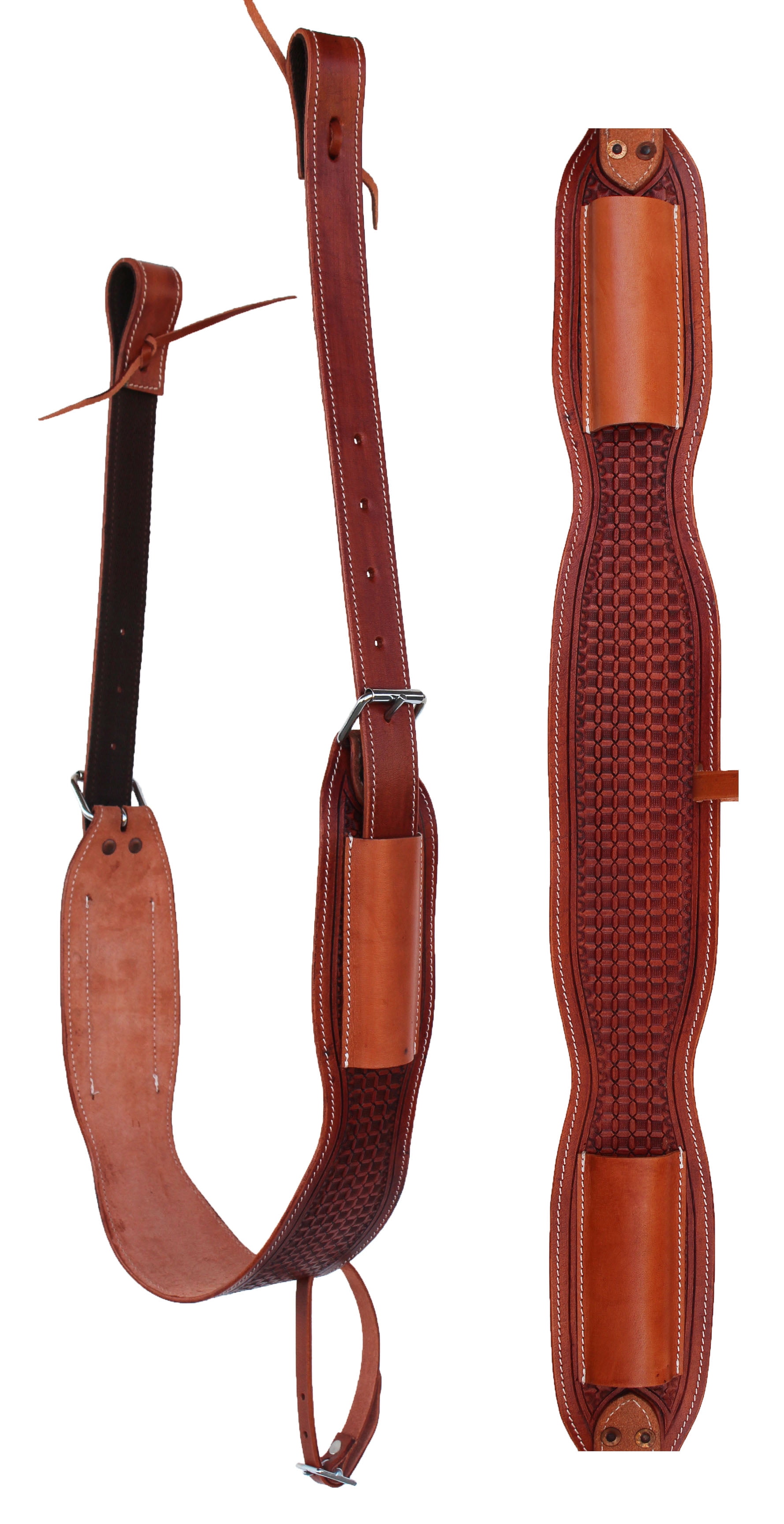 Details about   Brown Western leather Horse Back Cinch Girth Leather Flank Cinch Trail Tack 