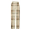 thumbnail image 5 of successthop Plaid Pajama Pant Men Printed Pants Elastic Waist Trousers Straight Open Bottom Lightweight Loungewear, 5 of 5
