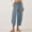 Navy, variant on Bzhegqhd Women's New Summer Solid Color High Waist Drawstring with Pocket Foot Binding Pants
