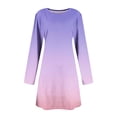 thumbnail image 4 of Jjayotai Spring Dresses Clearance, Long Sleeve Round Neck Cute Trendy Casual Sundress, T-Shirt Dress, Plus Size Gradient Swing Dresses for Women Multicolor M, 4 of 5