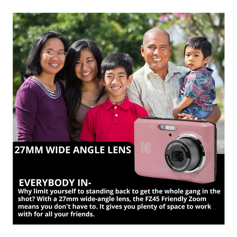 Kodak PixPro FZ45 Pink Digital Camera Bundle with 16MP 1080p HD