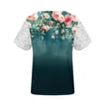 thumbnail image 5 of Odbmxy Summer Women Blouses Lace Short Sleeve Womens Top Floral Pullover Office Loose Casual Tops, 5 of 5