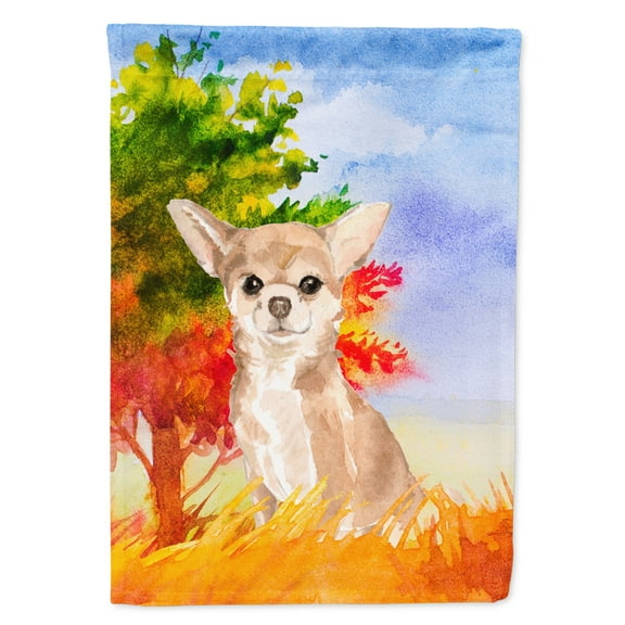 Carolines Treasures CK1948GF Fall Chihuahua Flag Garden Size  Small multicolor
