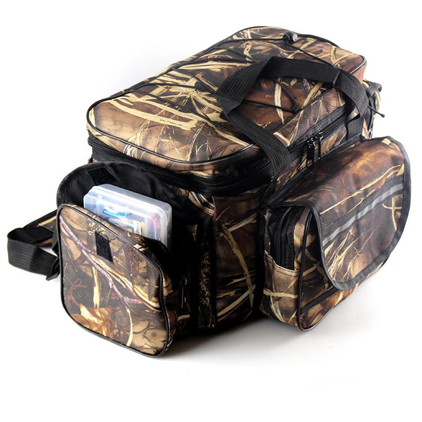 Vensio -Large Capacity Fishing Tackle Bag with Padded Shoulder Strap, Waterproof 600D Oxford Cloth Fishing Storage Bag for Carp and Sea Fishing, Multi-Pocket Gear Holdall