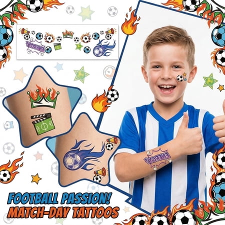 Soccer Stickers For Youth Soccer Ball Stickers 12X4 In Temporary Tattoo Soccer Party Supplies Soccer Party Favors Soccer Ball Match Soccer Balls Birthday Gatherings