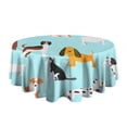 thumbnail image 5 of Cartoon Dog Round Tablecloth 60"x60",Wrinkle Wipeable Table Cloth for Kitchen Dining Room Picnic Patio Party, 5 of 6