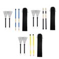 thumbnail image 4 of Palillos de Bambú con Cepillos de Alambre de Tambor CUTICAT Bolsa para Afinadores de Música Conjunto de Recolección Negro, 4 of 8