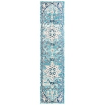 SAFAVIEH Madison Dalia Oriental Runner Rug, Teal/Navy, 2'2" x 10'