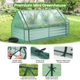 thumbnail image 4 of Funcid Galvanized Raised Garden Bed with Self Watering System and Mesh Cover, Outdoor Metal Planter Box 2 Roll-Up Doors Mini Greenhouse for Growing Flowers Fruits Vegetables and Herbs, 6x3x3ft(Green), 4 of 11