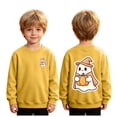 thumbnail image 2 of larppty Toddler Halloween Sweatshirt Boys Girls Pumpkin Ghost Dinosaur Graphic Tees Kids Long Sleeve Outfit Tops, 2 of 7