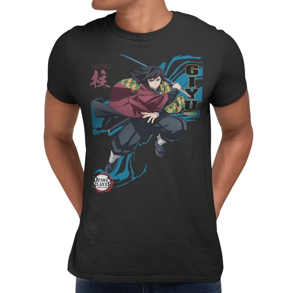 Demon Slayer Infinity Castle Wave Giyu Water Men's T Shirt (Black, S-XXXL)