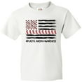 thumbnail image 3 of Inktastic Aplastic Anemia Awareness Red and White Ribbons and Flag Youth T-Shirt, 3 of 5