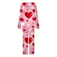 thumbnail image 7 of CZHJS Valentine's Day Long Sleeve Festival Party Holiday Loungewear Womens Pajamas for Women Set Plus Size Matching Outfits Pajama Wide Leg Pants and Scoop Neck Shirts Sets&nbsp; 2 Piece Pj Sets, 7 of 7